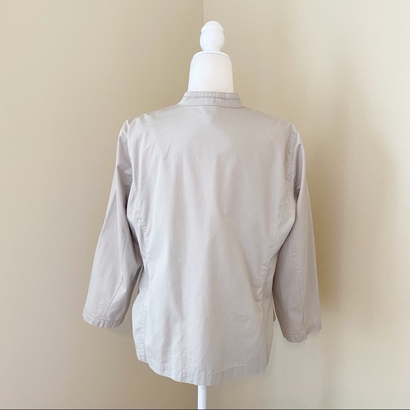 Eileen Fisher Button Front Cotton Tan Jacket - L - Picture 3 of 10